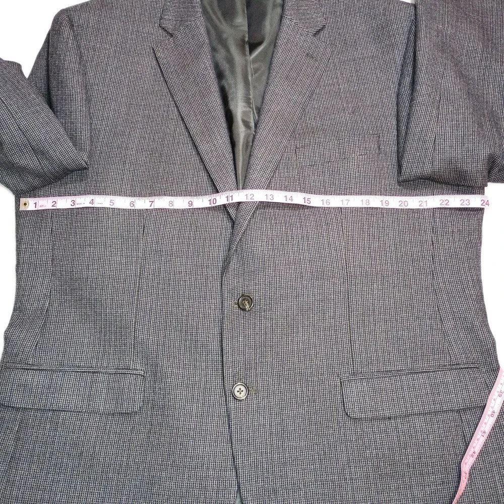 CHAPS Ralph Lauren Grey Tweed Wool Check Blazer Coat Men's 46R‎ Academia Office